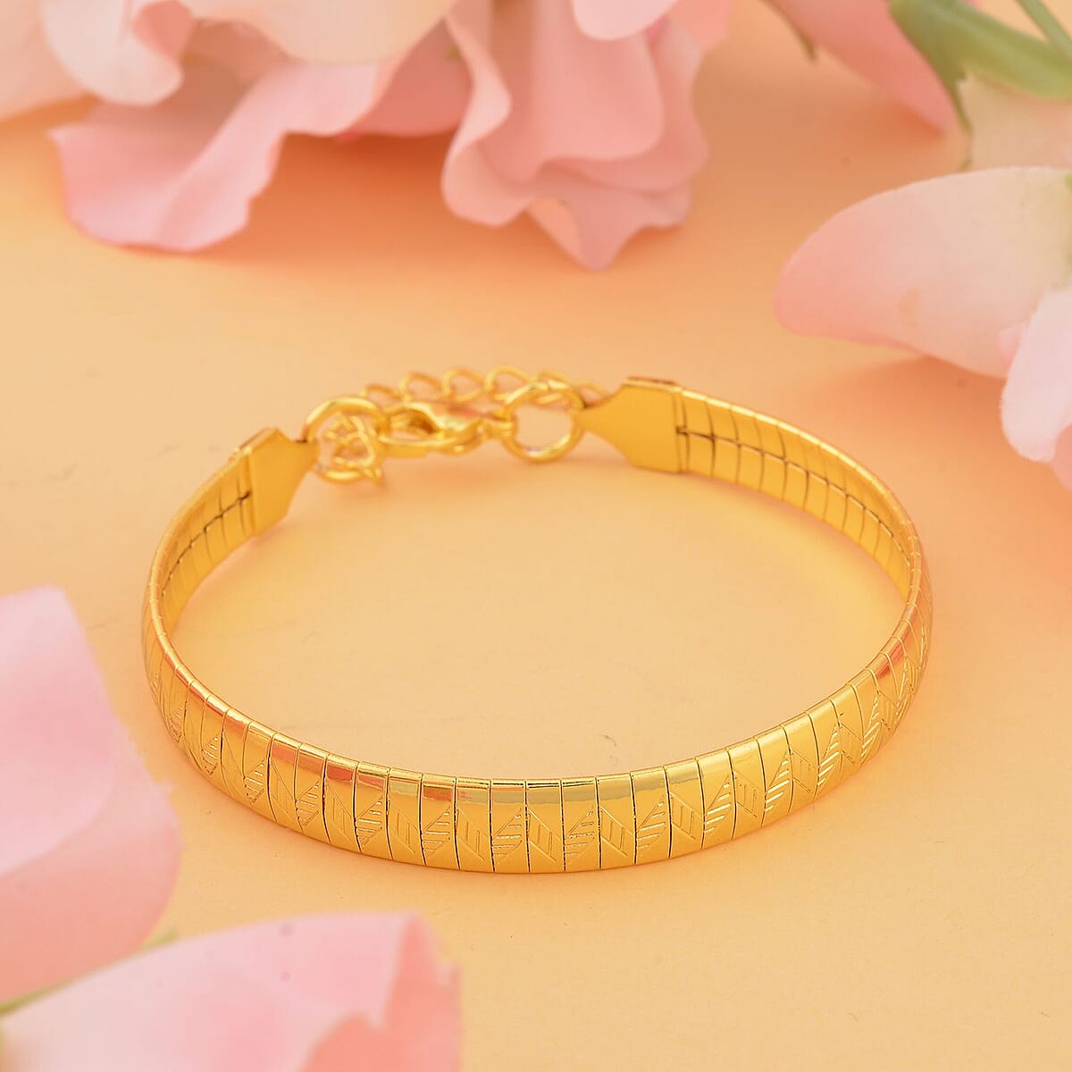 Omega Chain Bracelet (7.50-9.50Inches) in ION Plated YG Stainless Steel | Tarnish-Free, Waterproof, Sweat Proof Jewelry image number 1