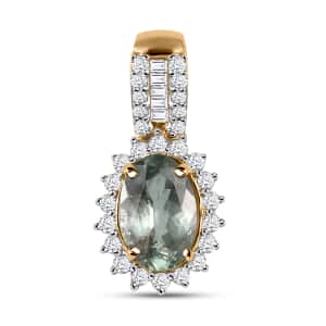 Luxoro AAA Narsipatnam Alexandrite and Diamond 1.50 ctwb Pendant in 10K Yellow Gold