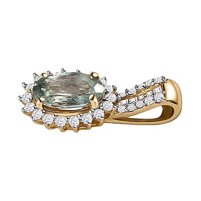 Luxoro AAA Narsipatnam Alexandrite and Diamond 1.50 ctw Pendant without Chain in 10K Yellow Gold