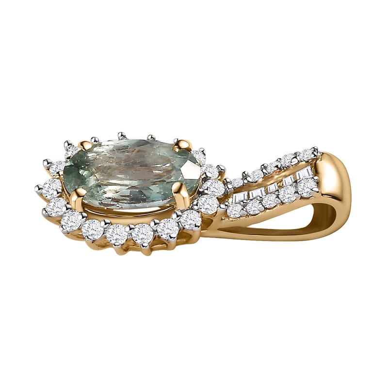 Luxoro AAA Narsipatnam Alexandrite and Diamond 1.50 ctw Pendant without Chain in 10K Yellow Gold