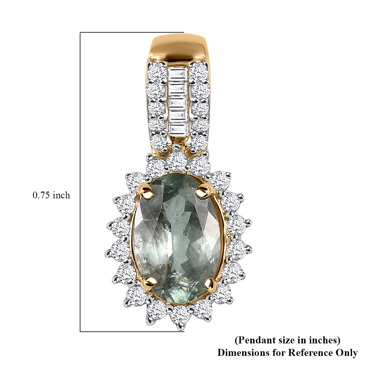 Luxoro AAA Narsipatnam Alexandrite and Diamond 1.50 ctw Pendant without Chain in 10K Yellow Gold