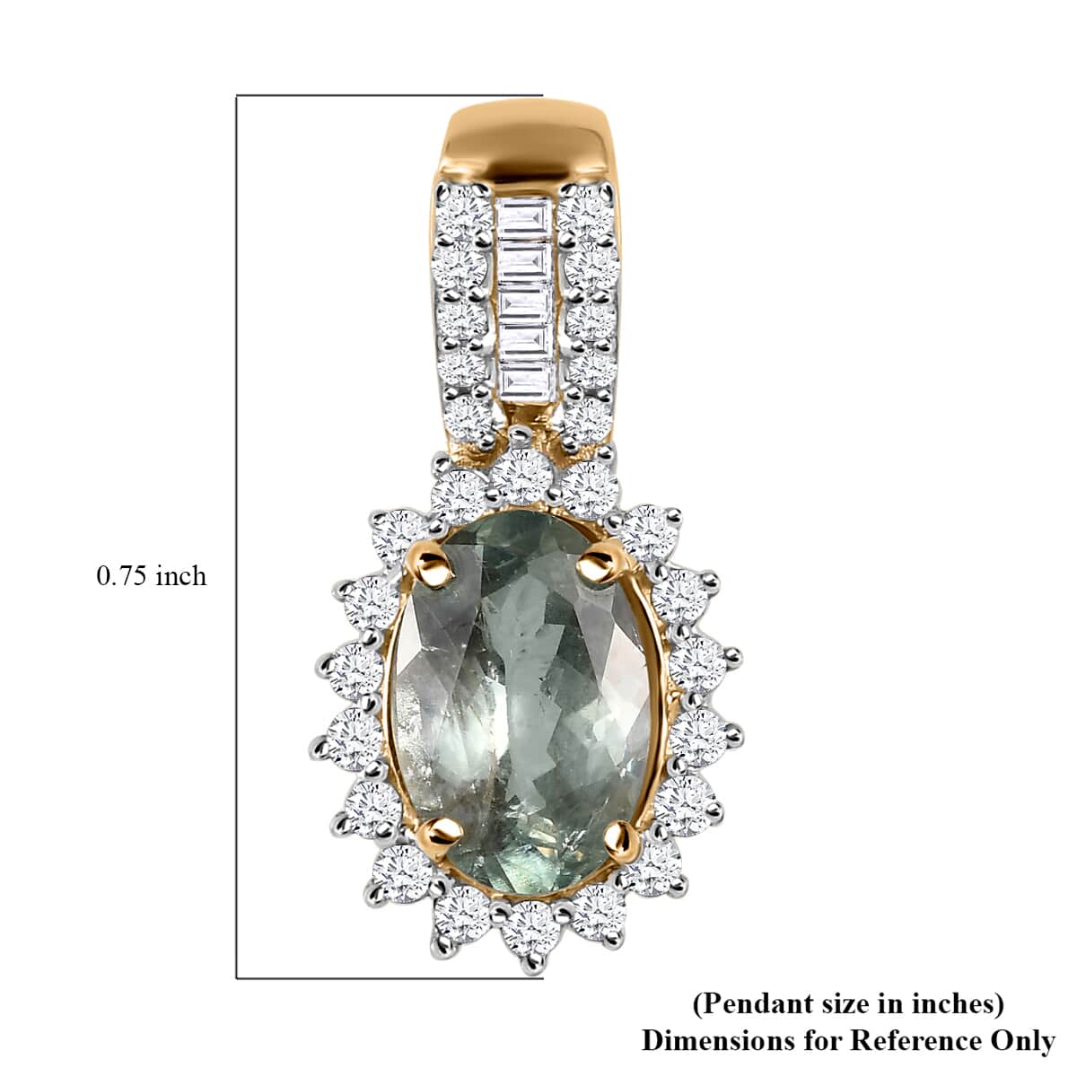 Luxoro AAA Narsipatnam Alexandrite and Diamond 1.50 ctwb Pendant in 10K Yellow Gold image number 5