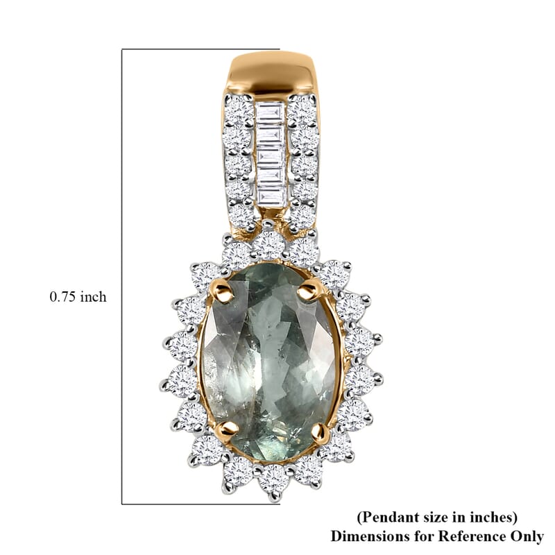 Luxoro AAA Narsipatnam Alexandrite and Diamond 1.50 ctw Pendant without Chain in 10K Yellow Gold