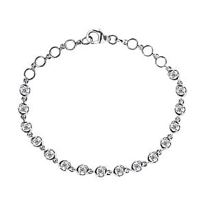 Moissanite Cluster 1.01 ctw Bracelet in Platinum Over Sterling Silver (8.00 In)