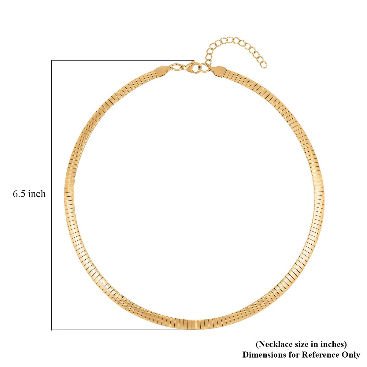 Textured Omega Chain Necklace (18-20 Inches) in ION Plated YG Stainless Steel (21 g) , Tarnish-Free, Waterproof, Sweat Proof Jewelry image number 3