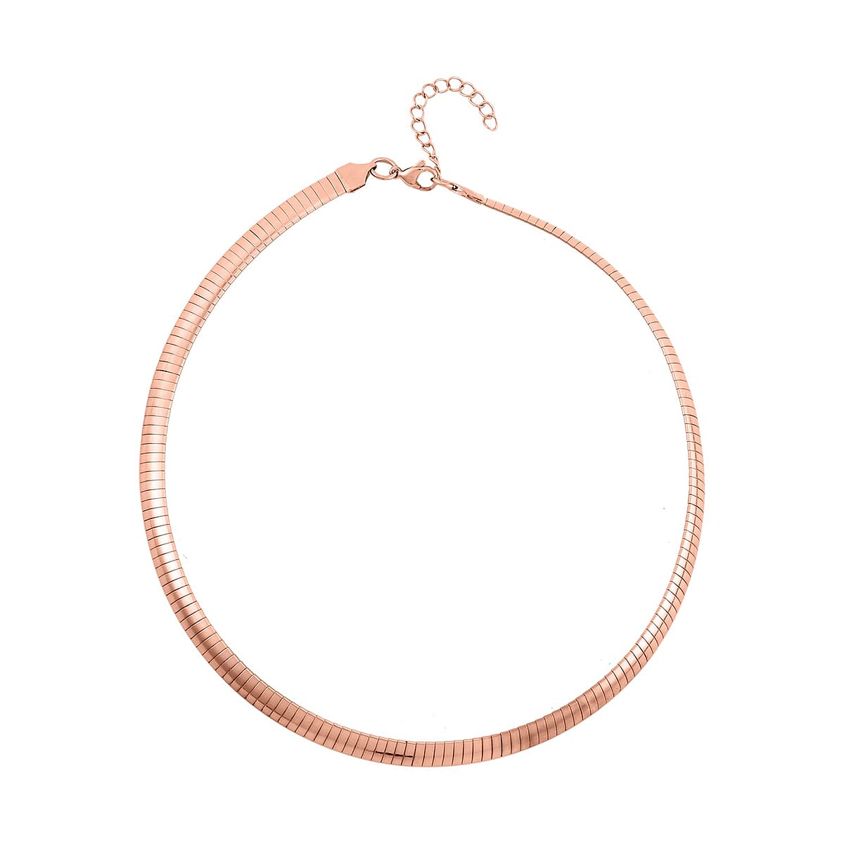 Omega Chain Necklace (18-20 Inches) in ION Plated RG Stainless Steel | Tarnish-Free, Waterproof, Sweat Proof Jewelry image number 0