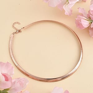 Omega Chain Necklace (18-20 Inches) in ION Plated RG Stainless Steel | Tarnish-Free, Waterproof, Sweat Proof Jewelry