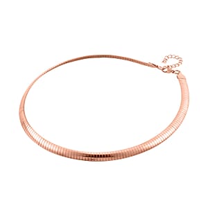 Omega Chain Necklace (18-20 Inches) in ION Plated RG Stainless Steel | Tarnish-Free, Waterproof, Sweat Proof Jewelry