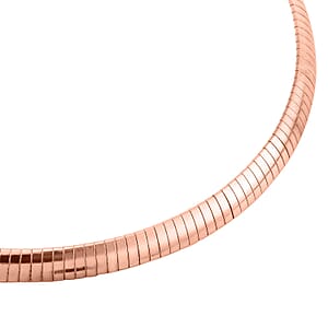 Omega Chain Necklace (18-20 Inches) in ION Plated RG Stainless Steel | Tarnish-Free, Waterproof, Sweat Proof Jewelry