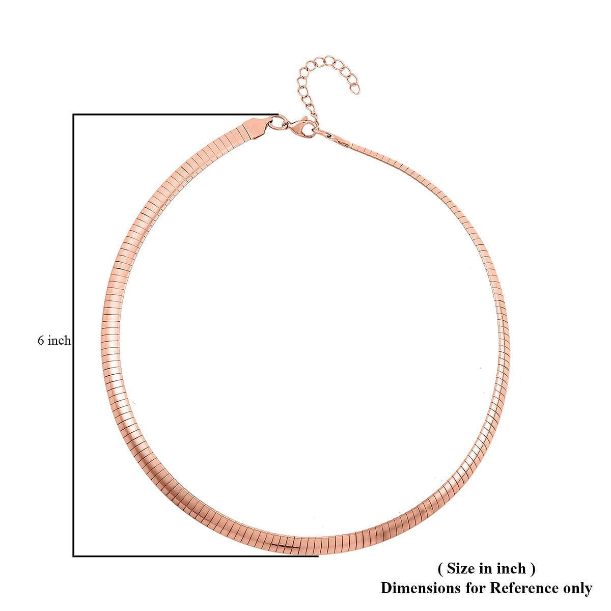 Omega Chain Necklace (18-20 Inches) in ION Plated RG Stainless Steel | Tarnish-Free, Waterproof, Sweat Proof Jewelry image number 4