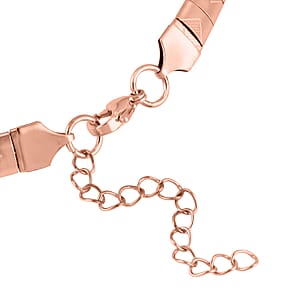 Square Textured Omega Chain Necklace (18-20 Inches) in ION Plated RG Stainless Steel (21 g) , Tarnish-Free, Waterproof, Sweat Proof Jewelry