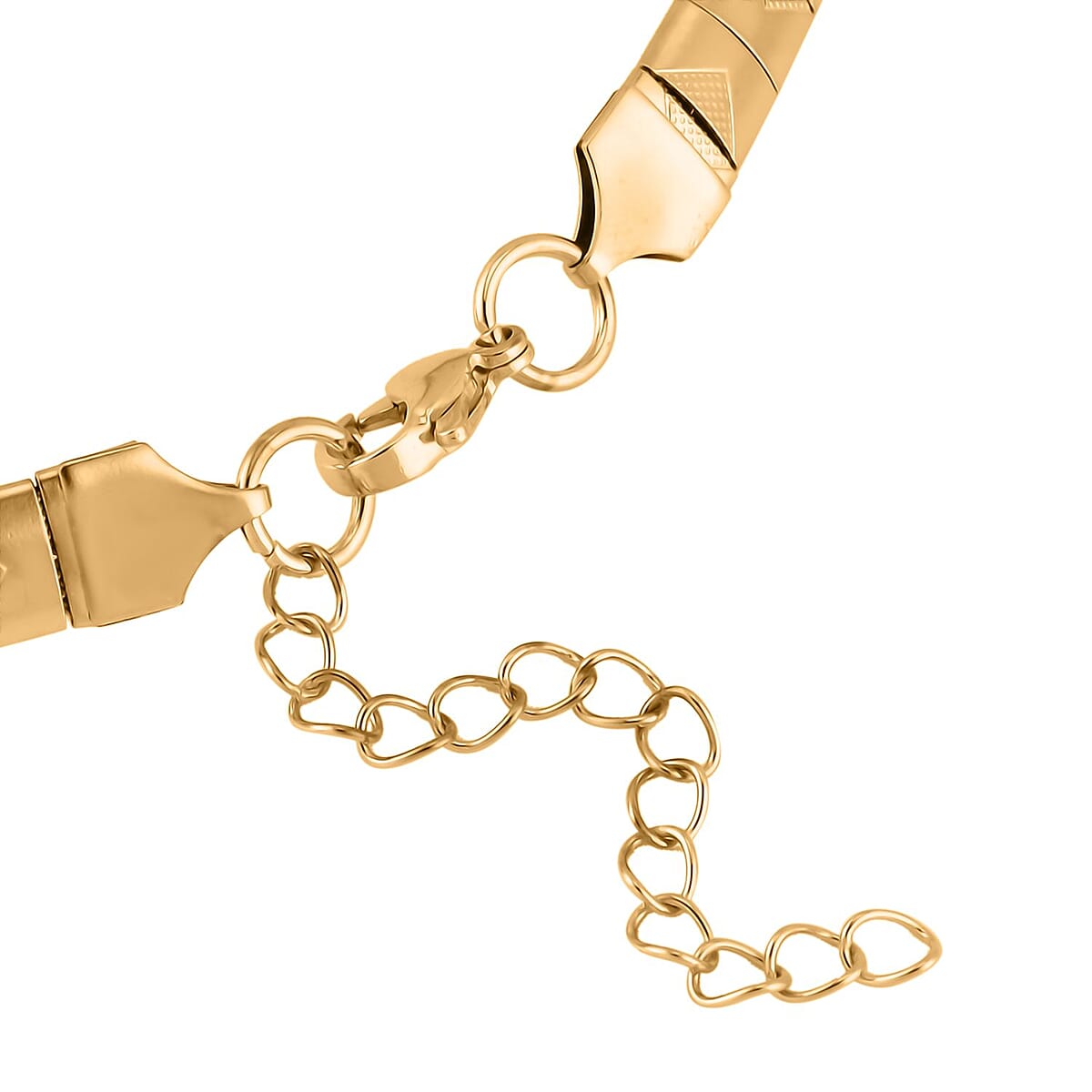 Square Textured Omega Chain Necklace (18-20 Inches) in ION Plated YG Stainless Steel (21 g) , Tarnish-Free, Waterproof, Sweat Proof Jewelry image number 2