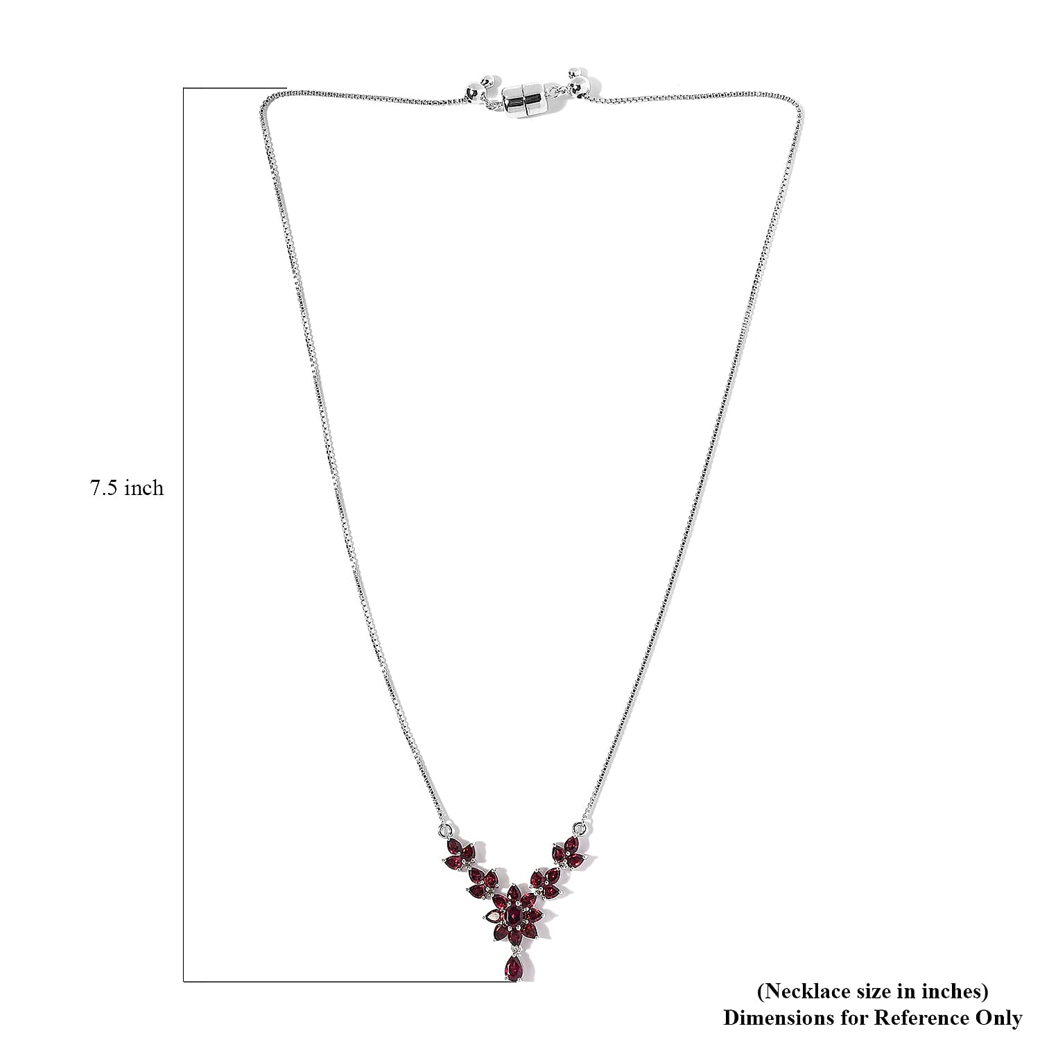 Premium Orissa Rhodolite Garnet 5.00 ctw Necklace in Rhodium Over Sterling Silver 19 Inches