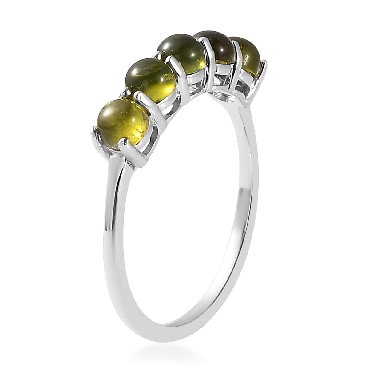Premium Italian Natural Vesuvianite 5 Stone Ring in Platinum Over Sterling Silver (Size 7.0) 1.75 ctw image number 3