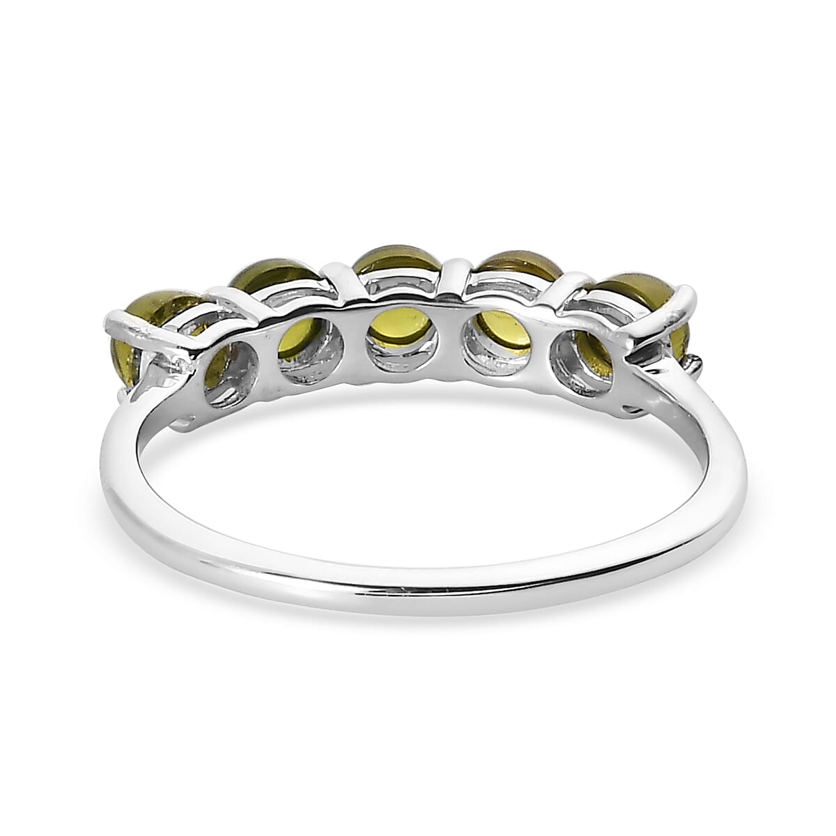 Premium Italian Natural Vesuvianite 5 Stone Ring in Platinum Over Sterling Silver (Size 7.0) 1.75 ctw image number 4