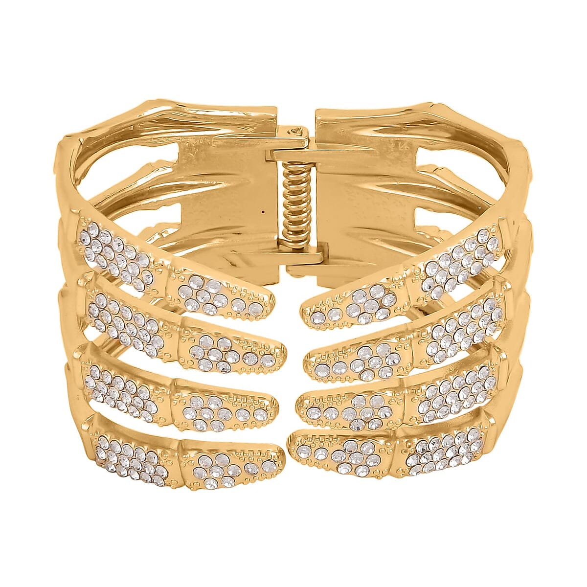 Austrian Crystal Cuff Bracelet in Goldtone (6.50 In) image number 0