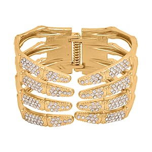 Austrian Crystal Cuff Bracelet in Goldtone (6.50 In)