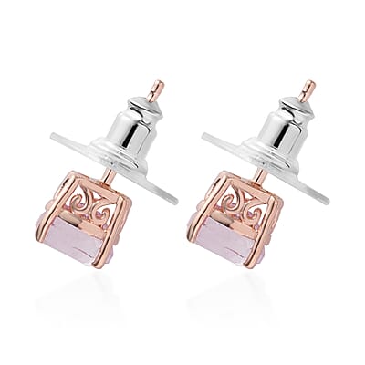Premium Martha Rocha Kunzite Stud Earrings in Vermeil Rose Gold Over Sterling Silver 2.35 ctw