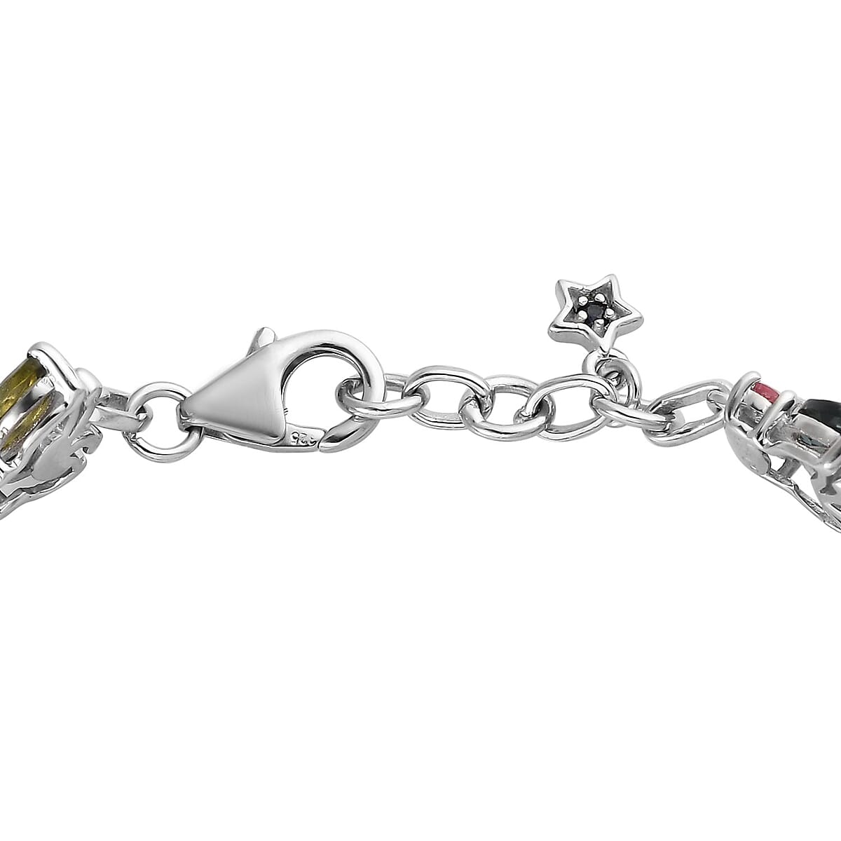 GP Italian Garden Collection Multi-Tourmaline Butterfly Bracelet in Platinum Over Sterling Silver (6.50 In) 9.80 Grams 8.60 ctw image number 3