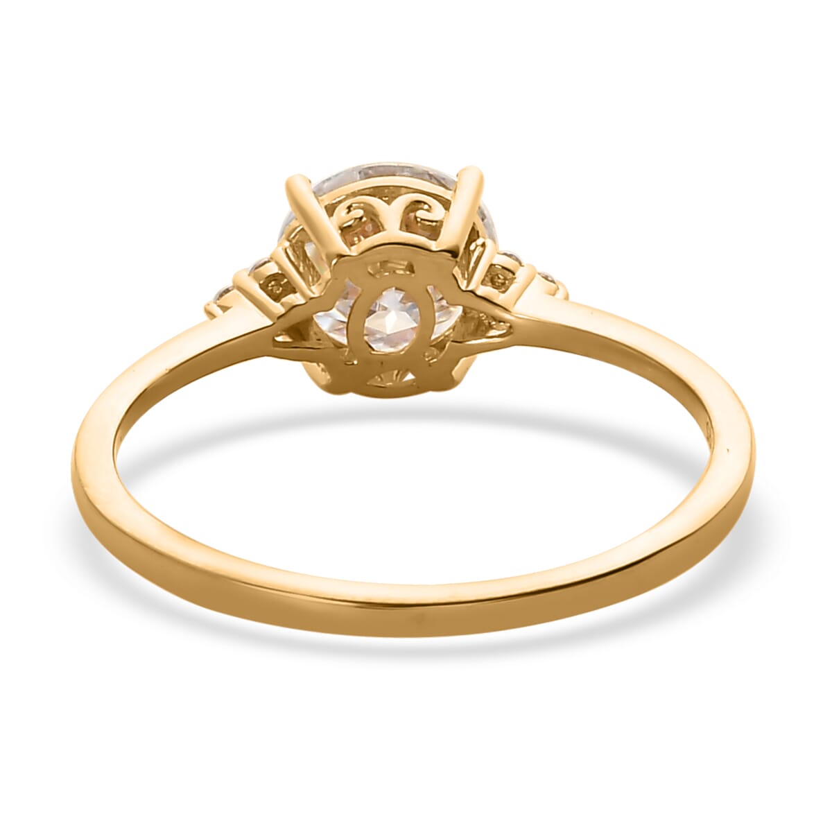 D'Joy 100 Facets Moissanite 1.85 ctw Ring in Vermeil YG Over Sterling Silver, Engagement Ring For Women (Size 5.0) image number 4