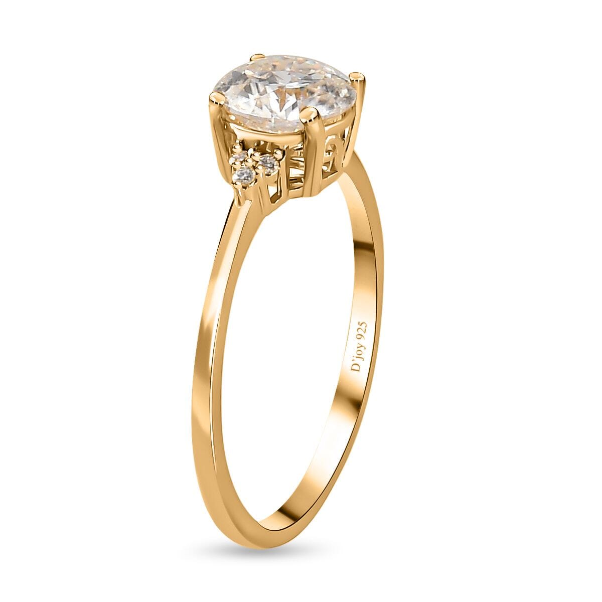 Buy 100 Facets Moissanite 1.85 ctw Ring in Vermeil YG Over