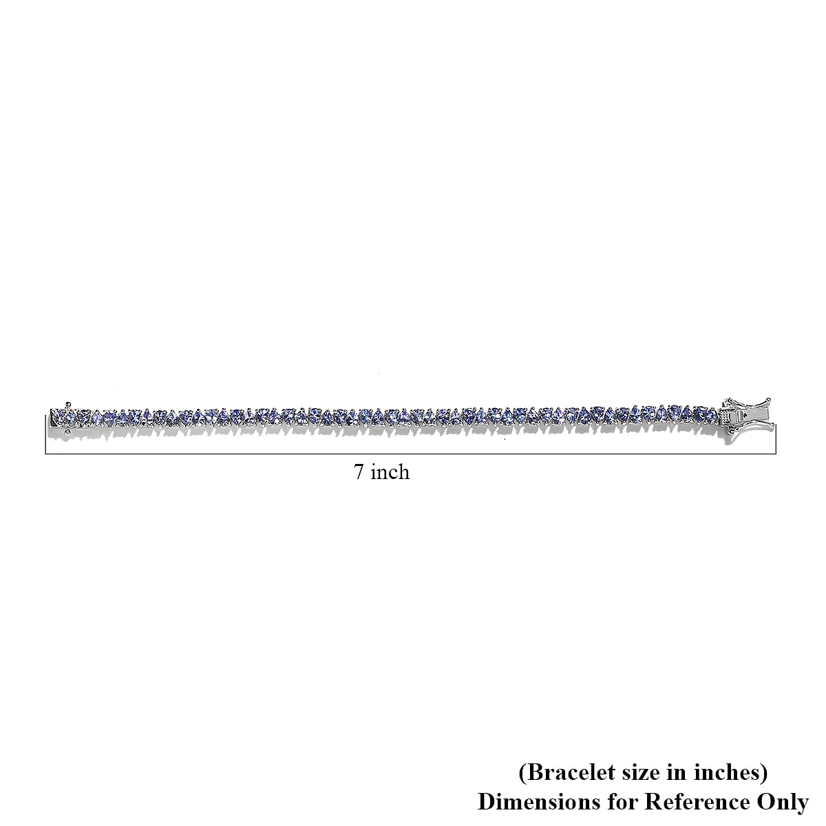 Tanzanite Tennis Bracelet in Platinum Over Sterling Silver (6.50 In) 7.40 ctw