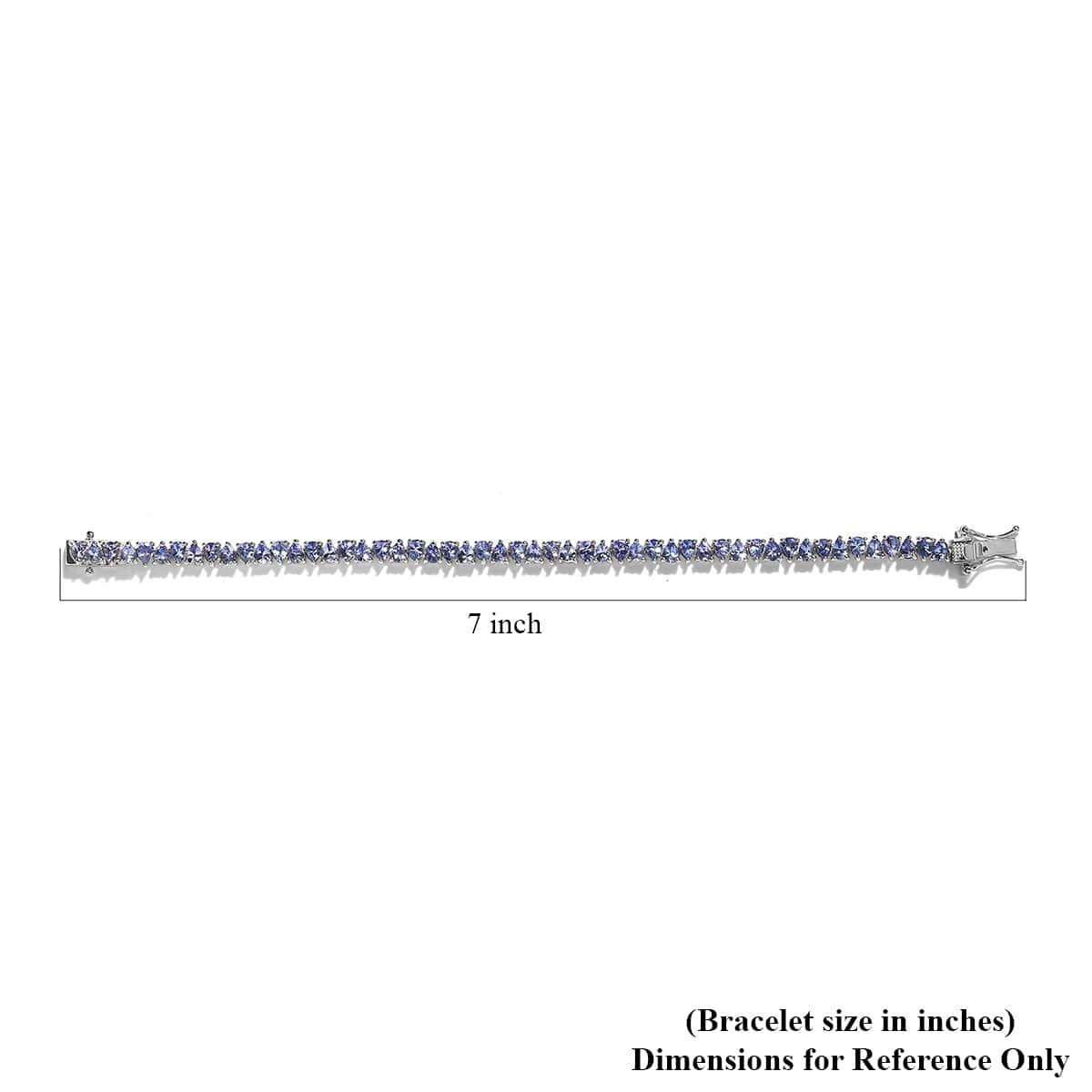 TLV Tanzanite Tennis Bracelet in Platinum Over Sterling Silver (6.50 In) (9.60 g) 7.40 ctw image number 4