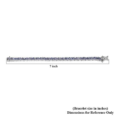 Tanzanite Tennis Bracelet in Platinum Over Sterling Silver (6.50 In) 7.40 ctw