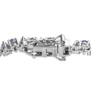 Tanzanite Tennis Bracelet in Platinum Over Sterling Silver (7.25 In) 8.25 ctw