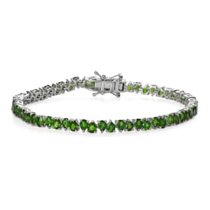 Chrome Diopside Tennis Bracelet in Platinum Over Sterling Silver (7.25 In) 9.75 ctw