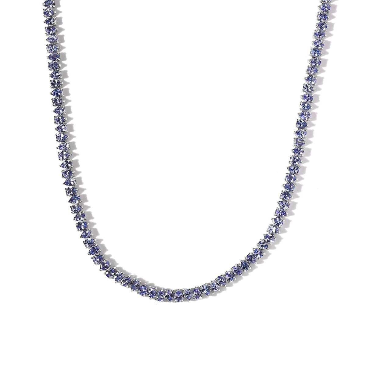 TLV Tanzanite Tennis Necklace (18 Inches) in Platinum Over Sterling Silver (23.40 g) 20.60 ctw image number 0