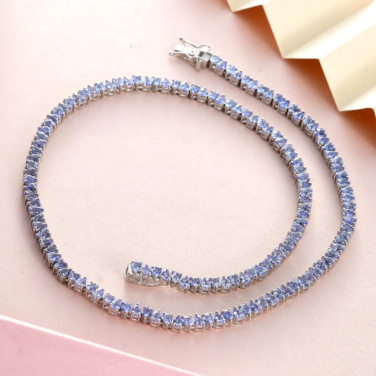 TLV Tanzanite Tennis Necklace (18 Inches) in Platinum Over Sterling Silver (23.40 g) 20.60 ctw image number 1
