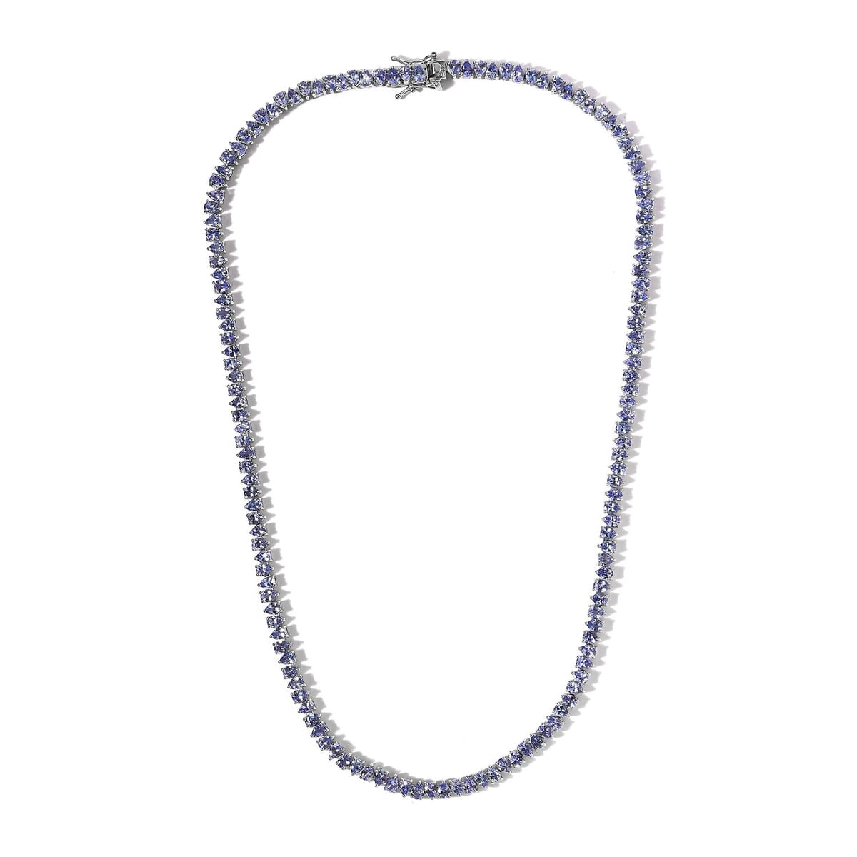 TLV Tanzanite Tennis Necklace (18 Inches) in Platinum Over Sterling Silver (23.40 g) 20.60 ctw image number 3