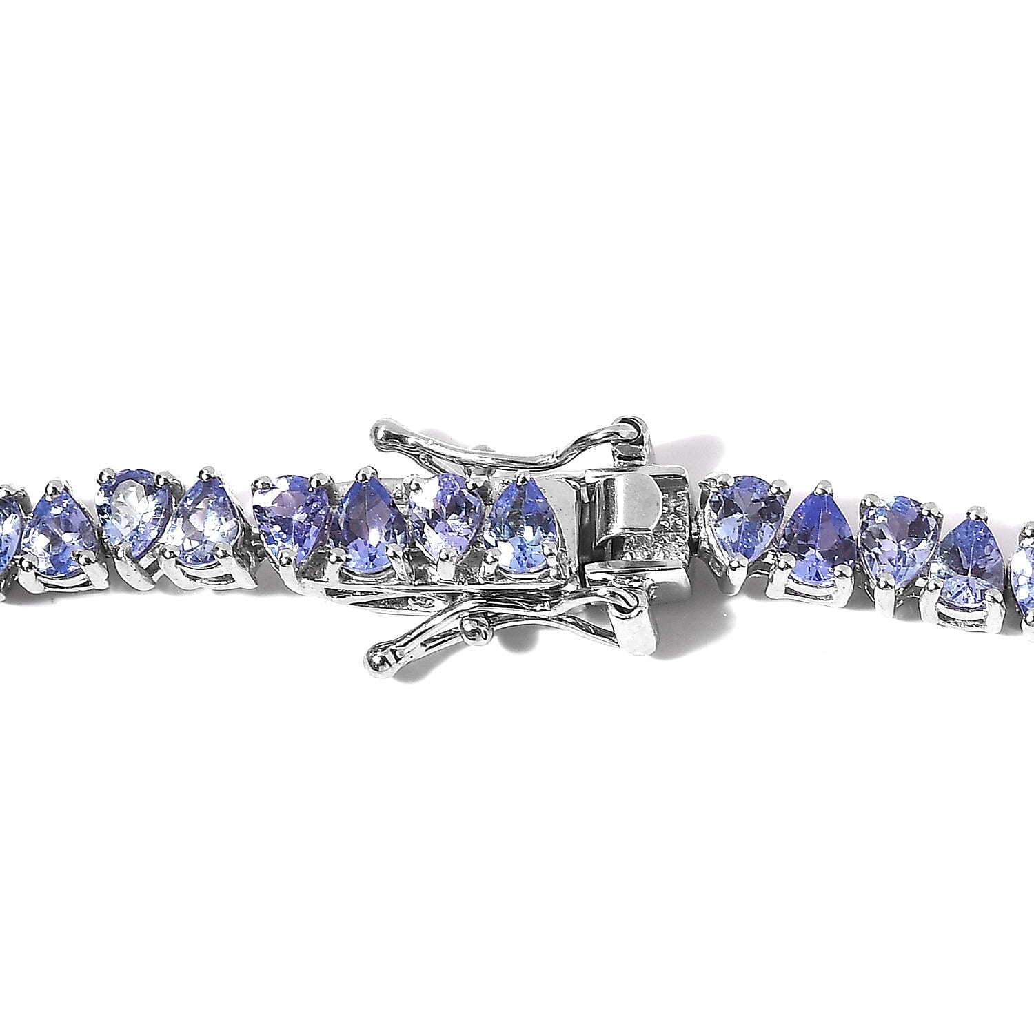 Tanzanite Tennis Necklace 18 Inches in Platinum Over Sterling Silver 20.60 ctw