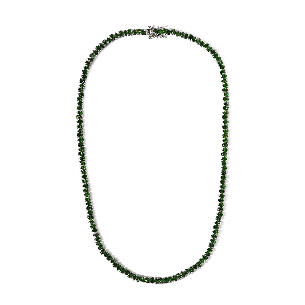 Chrome Diopside Tennis Necklace 18 Inches in Platinum Over Sterling Silver 25.35 ctw image number 3
