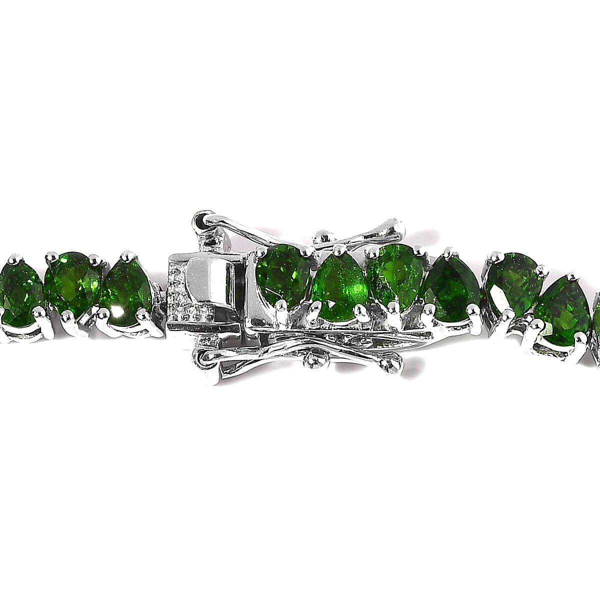 Chrome Diopside Tennis Necklace 18 Inches in Platinum Over Sterling Silver 25.35 ctw image number 4
