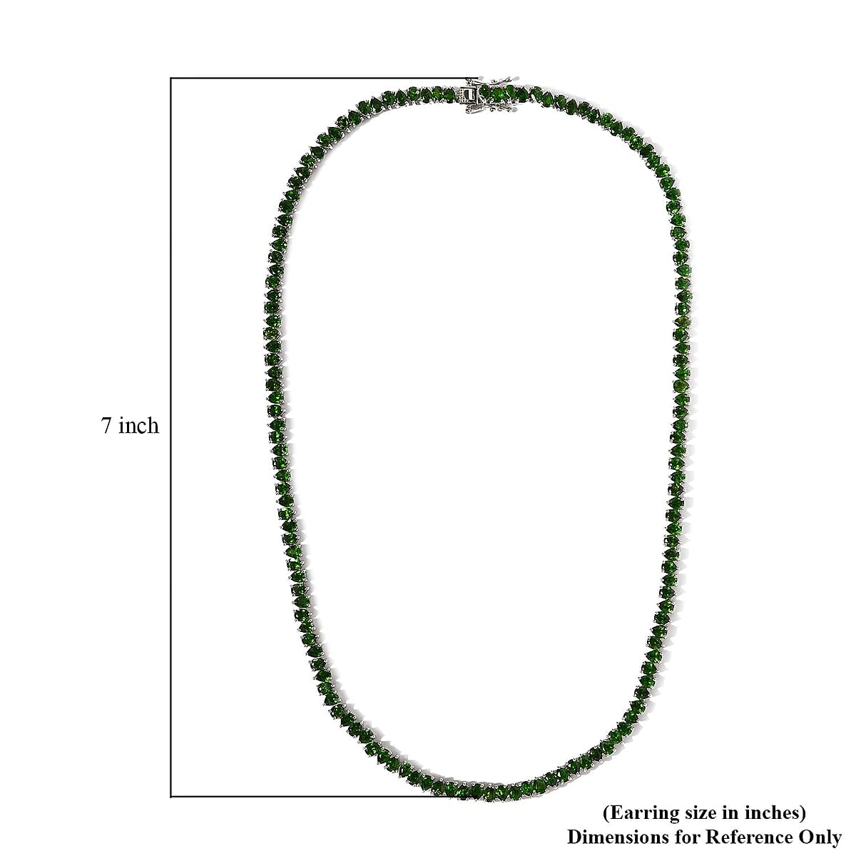 Chrome Diopside Tennis Necklace 18 Inches in Platinum Over Sterling Silver 25.35 ctw image number 5