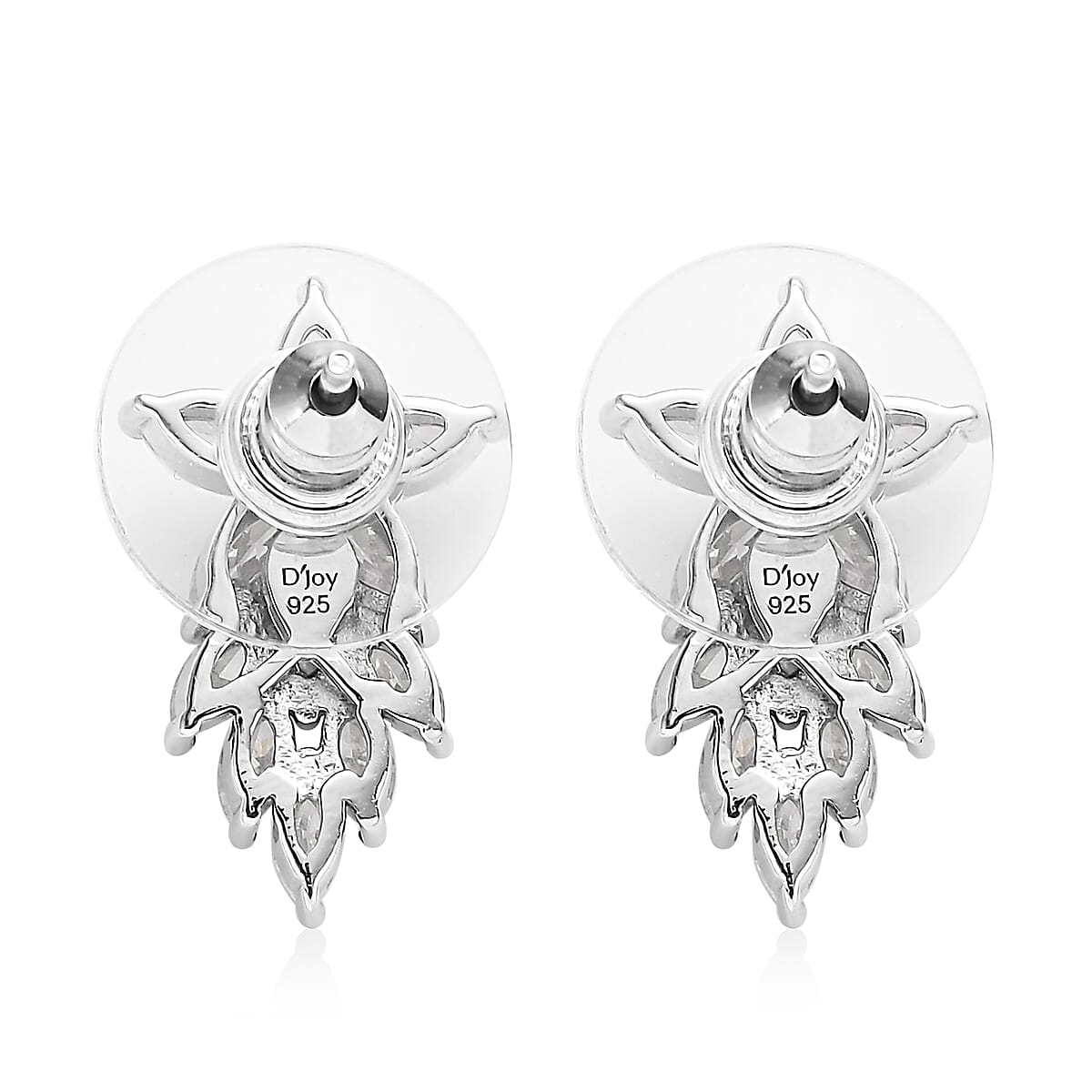 Moissanite Earrings in Platinum Over Sterling Silver 2.15 ctw