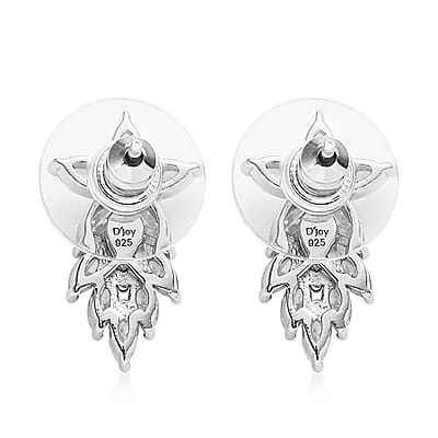 Moissanite Earrings in Platinum Over Sterling Silver 2.15 ctw