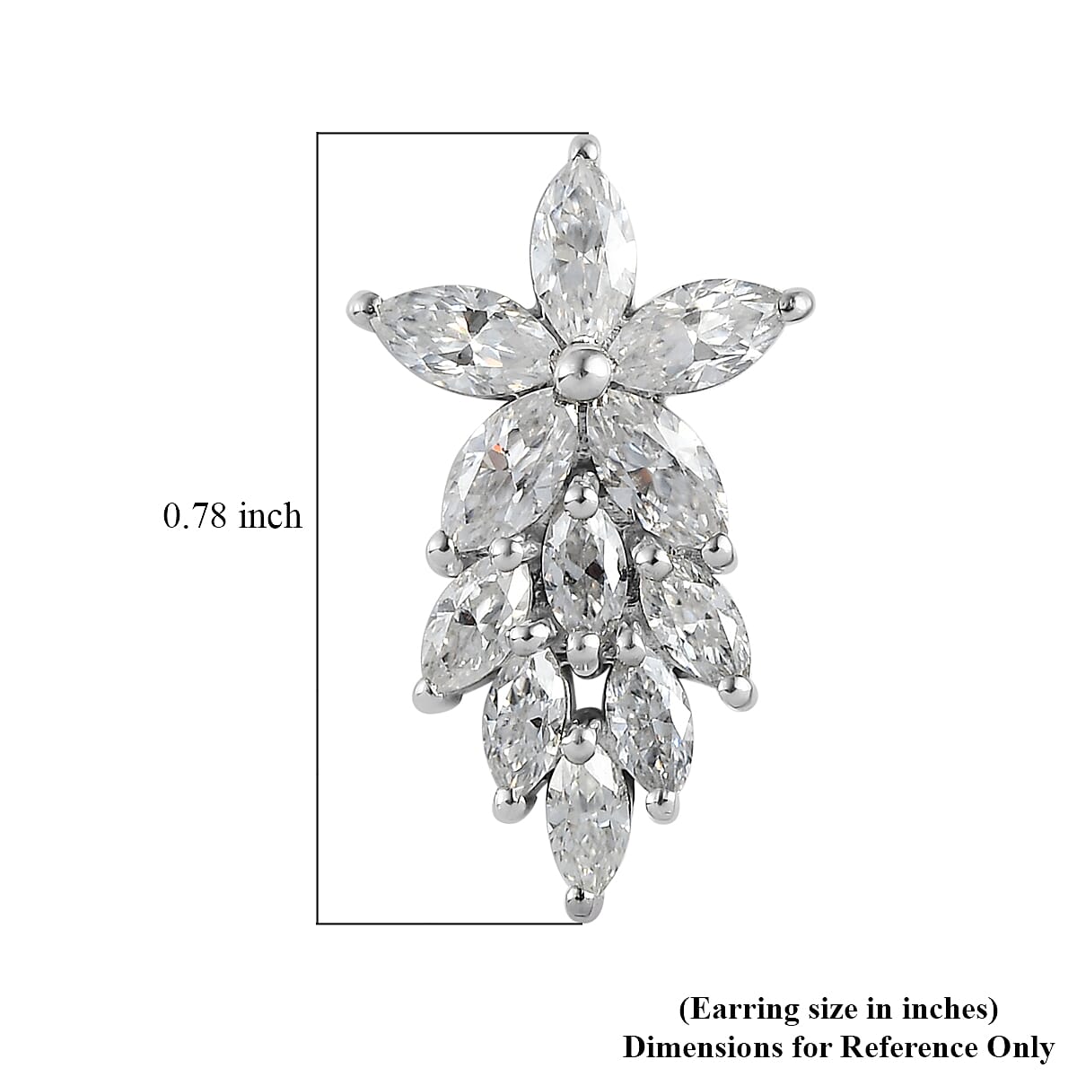 Moissanite Earrings in Platinum Over Sterling Silver 2.15 ctw
