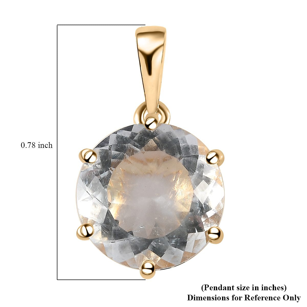 Luxoro 10K Yellow Gold 120 Facets Mexican Hyalite Opal and Moissanite Pendant with Free UV Flash Light 5.15 ctw