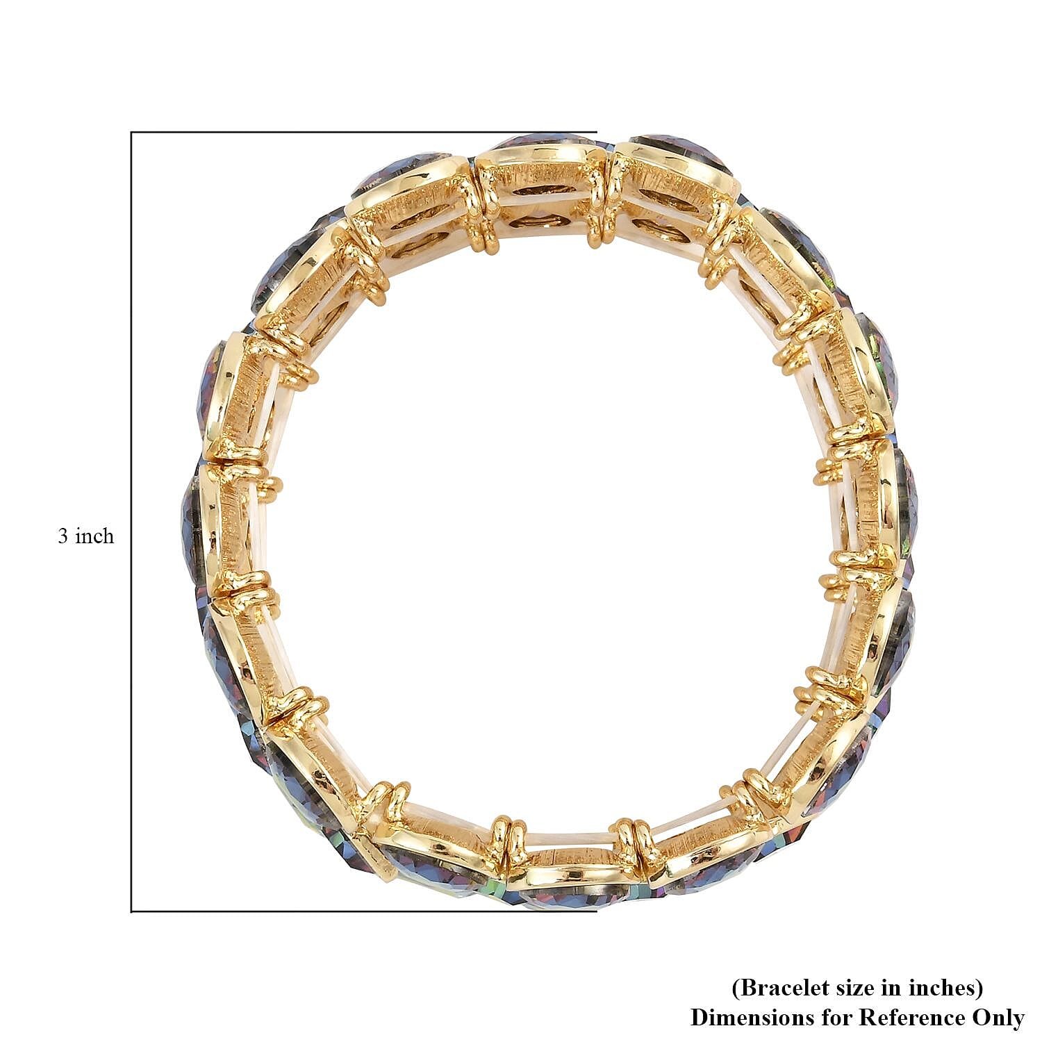 Magic Color Glass Bracelet in Goldtone (6.50-7.0In)