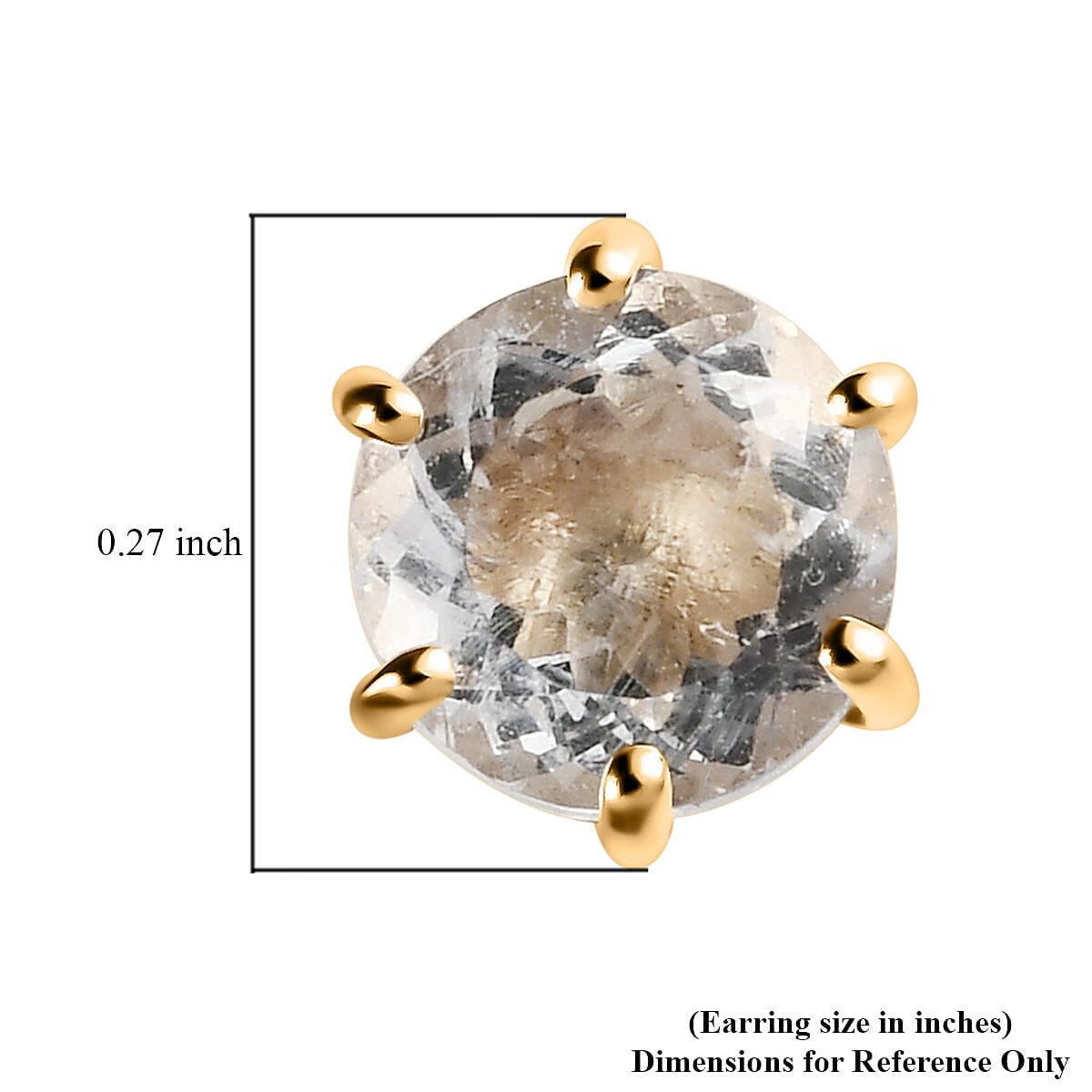 Luxoro 10K Yellow Gold 120 Facets Mexican Hyalite Opal and Moissanite Stud Earrings with Free UV Flash Light 1.50 ctw image number 5