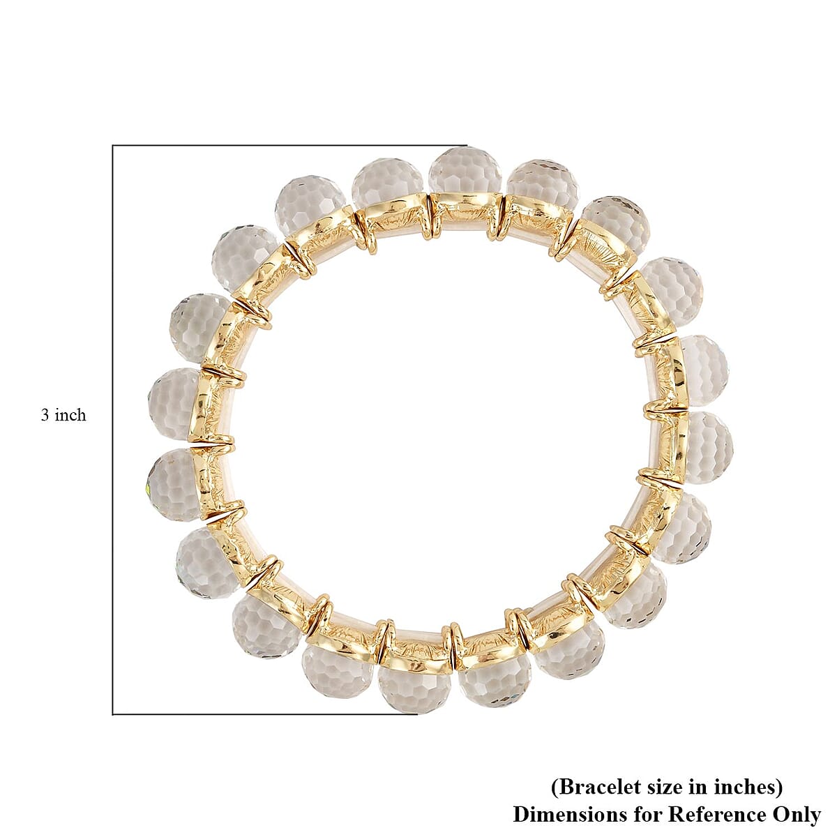 Mystic Color Glass Tennis Bracelet in Goldtone (6.50-7.0In) image number 2
