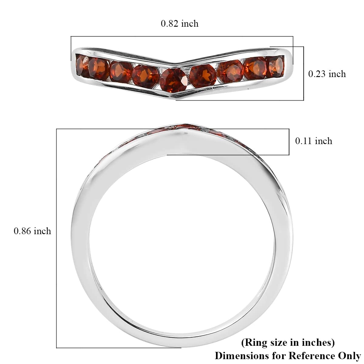 Mozambique Garnet Ring in Sterling Silver (Delivery in 7-10 Business Days) 0.75 ctw image number 5