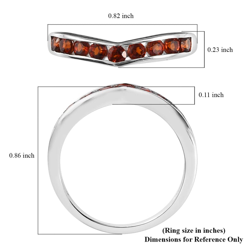 Mozambique Garnet Ring in Sterling Silver (Size 10.0) 0.75 ctw