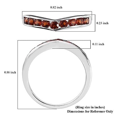 Mozambique Garnet Ring in Sterling Silver (Size 6.0) 0.75 ctw