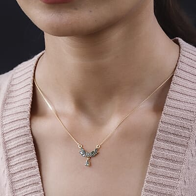 Narsipatnam Alexandrite Necklace 18 Inches in Vermeil Yellow Gold Over Sterling Silver 1.00 ctw