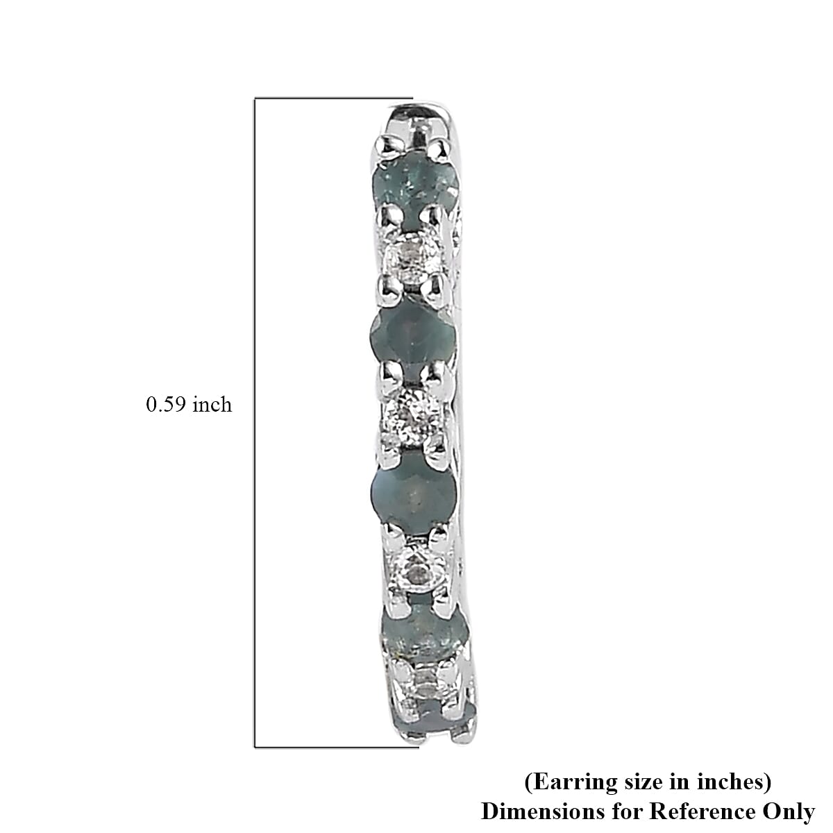 Narsipatnam Alexandrite and White Zircon Hoop Earrings in Platinum Over Sterling Silver 0.50 ctw image number 4