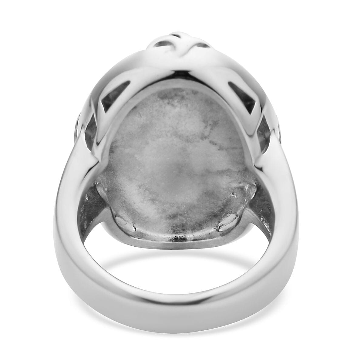 Carnelian Solitaire Ring in Stainless Steel (Size 9.0) 50.00 ctw | Tarnish-Free, Waterproof, Sweat Proof Jewelry image number 4